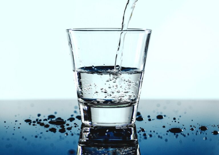 A glass of water