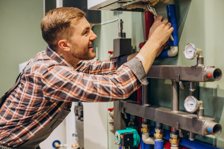 Man repairing Thermostat